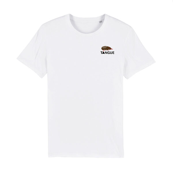 T shirt bio brodé La Réunion Tangue 974 Blanc.