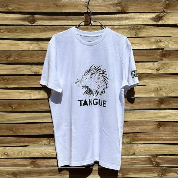 T-shirt blanc imprimé Tangue 974 La Réunion.